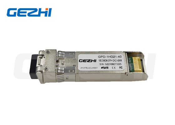 kupować 10G DWDM SFP+ nadajnik z odległością przesyłową 40 km, długością fali pasma C i 16dB EML dla sieci o wysokiej wydajności produkcja online