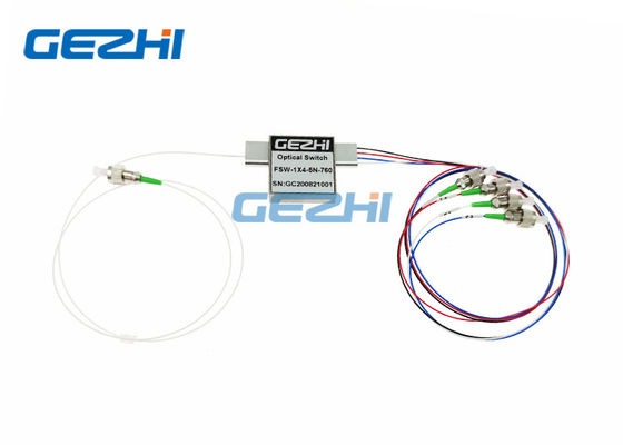 kupować Światło widzialne 760nm 1x4 światłowodowe przełączniki Złącze FC / APC online manufacture
