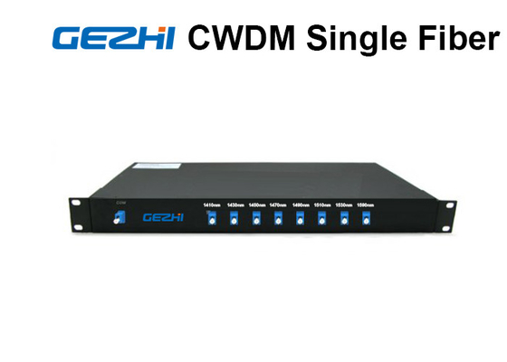 8 kanałów CWDM Mux Demux Simplex Uni- Directional 1RU do montażu w szafie, pojedyncze włókno