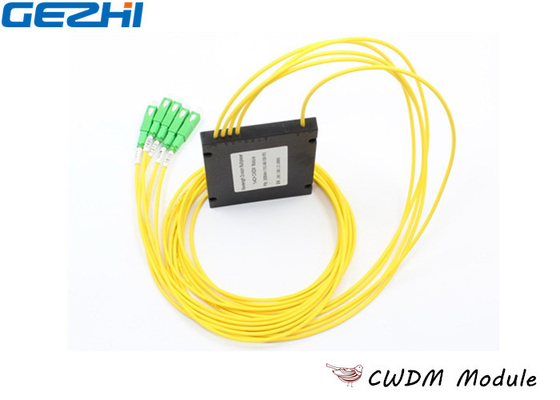 Żółty 1x4 CWDM Mux Demux ABS Typ 1270 - 1610 nm Długość fali do monitorowania linii