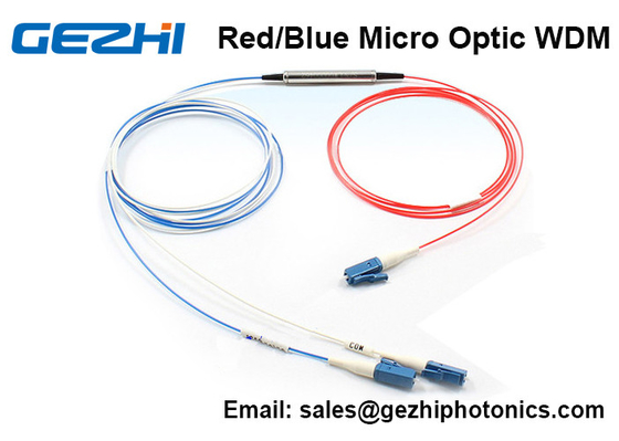 Filtr DWDM Red / Blue Micro Optics WDM 3 Port C Band dla systemu DWDM