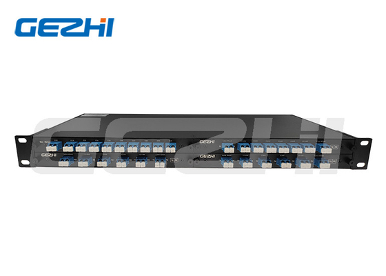 100GHz 8-kanałowy DWDM Mux Demux dupleksowy światłowód z monitorem i szarym portem szerokopasmowym 1310nm w 4 gniazdach 1U Rackmount