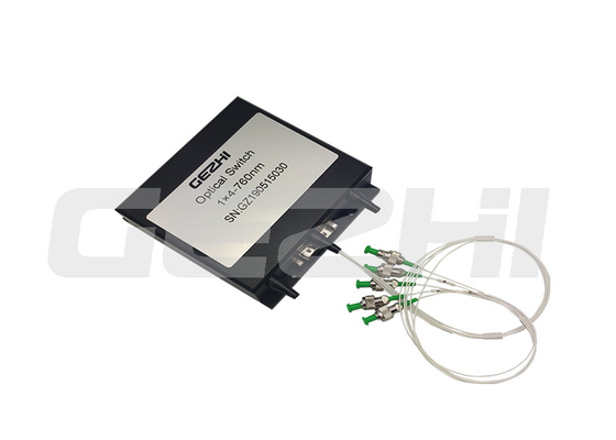 Wysoka izolacja kanału 1x4 Ethernet do przełącznika światłowodowego Mechaniczny moduł przełącznika optycznego