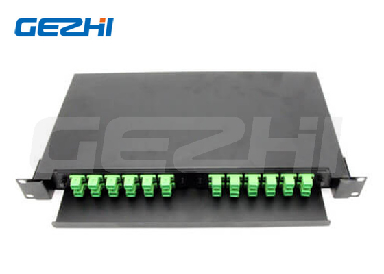 19' 1RU Slide Rail Rack Mount Fiber Optic Patch Panel - 2 metalowe FAP
